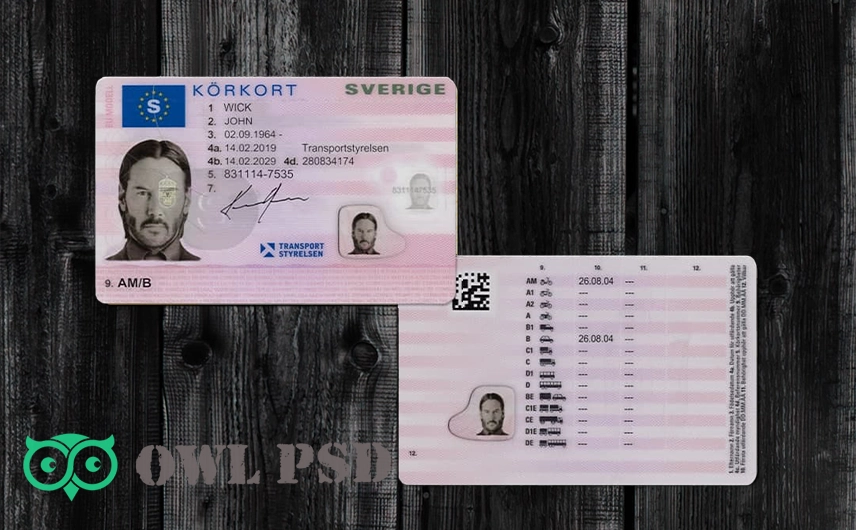Sweden Driver License Template 2016