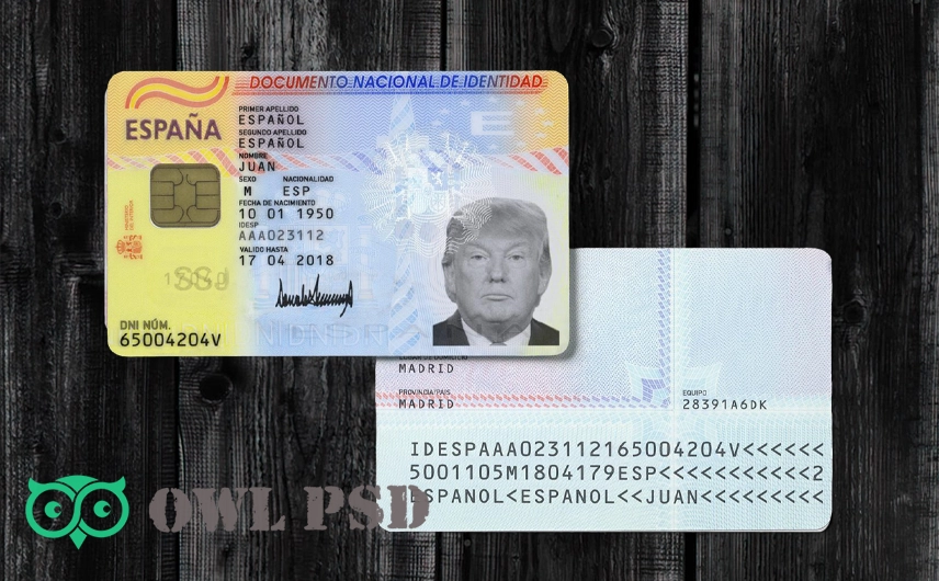 Spain ID Card Template 2006