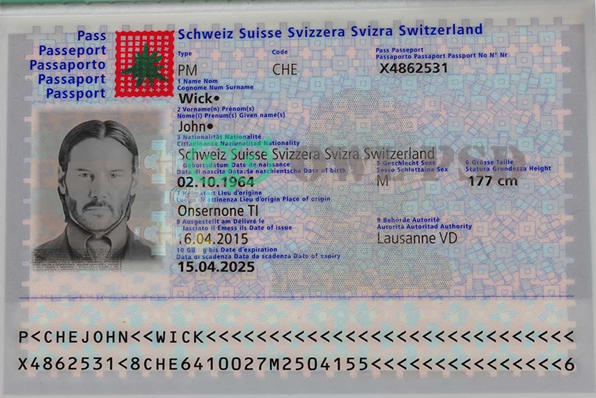 Switzerland Passport Template 2010