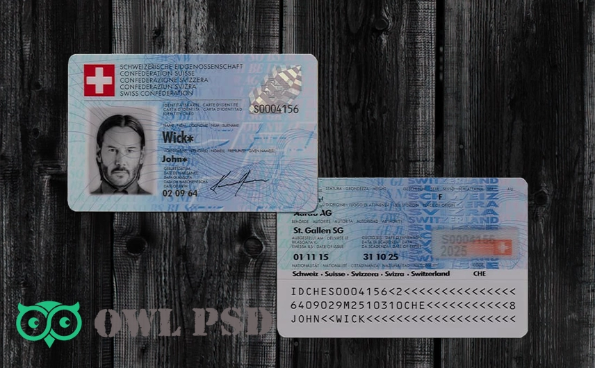 Switzerland ID Card Template 2005