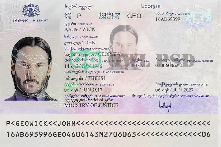 Georgia Passport Template 2010