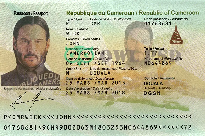 Cameroon Passport Template