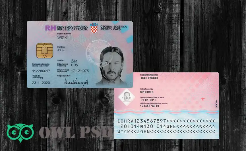 Croatia ID Card Template