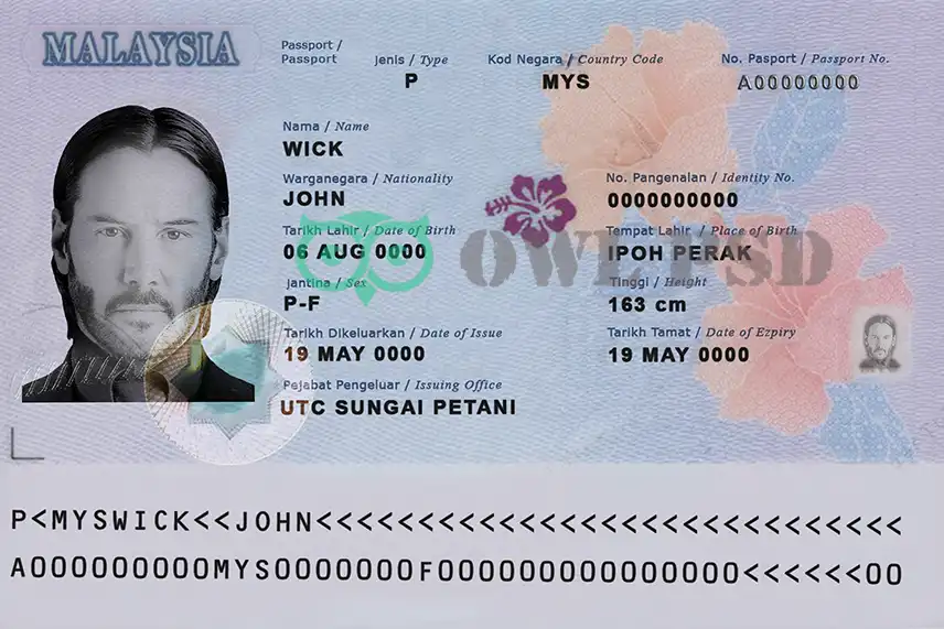 Malaysia Passport Template V1