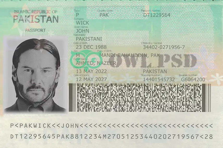 Pakistan Passport Template