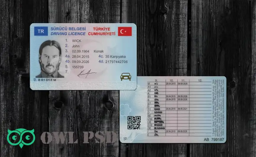 Turkey Driver License Template 2016