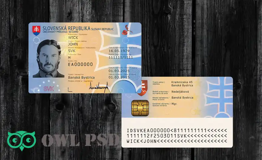 Slovakia ID Card Template