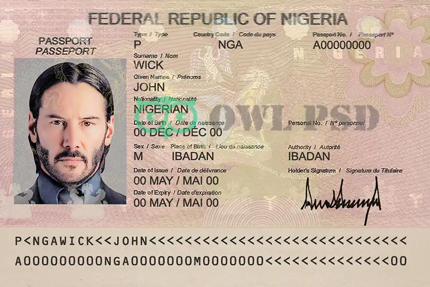 Nigeria Passport Template