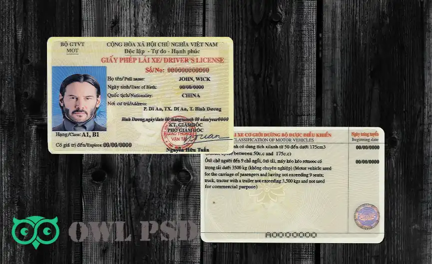 Vietnam Driver License Template