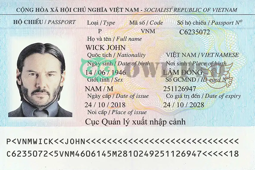 Vietnam Passport Template 2005