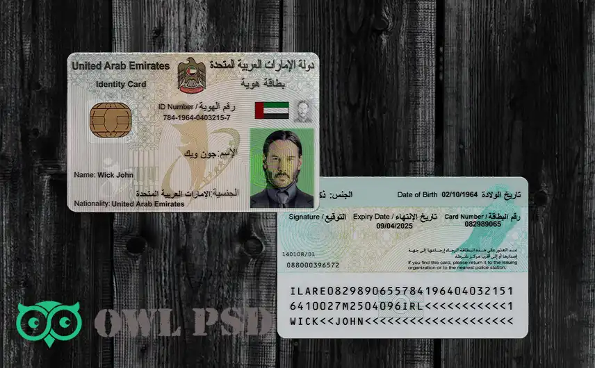 United Arab Emirates ID Card Template 2011