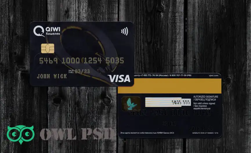 Russia Qiwi Purse Credit Card Template