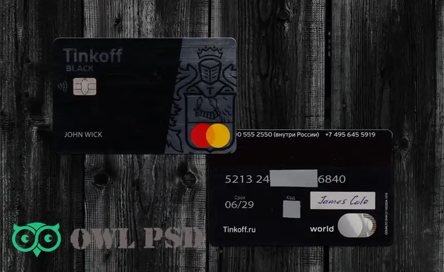 Russia Tinkoff Black Credit Card Template