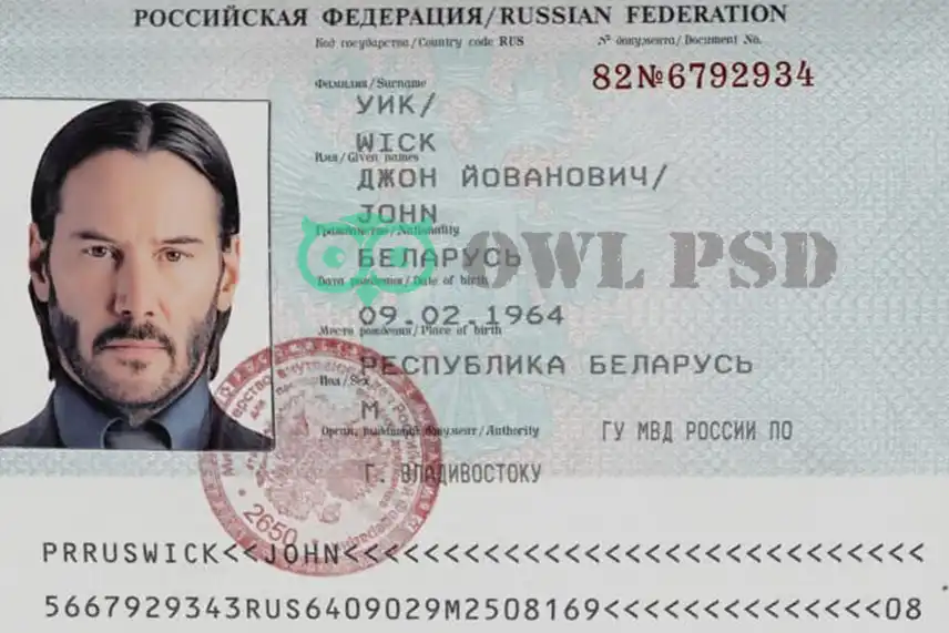Russia Residence Permit Template