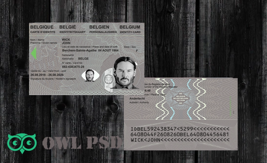 Belgium ID Card Vector 2015