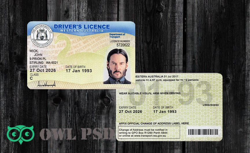 Australia (WA) Driver License New Template