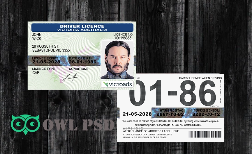 Australia (VIC) Driver License New Template (Highest Quality)
