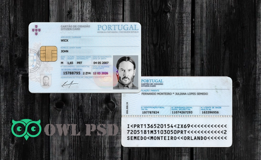 Portugal ID Card Template 2015