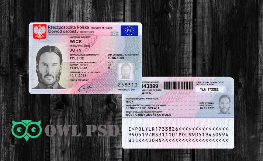 Poland ID Card Template 2021