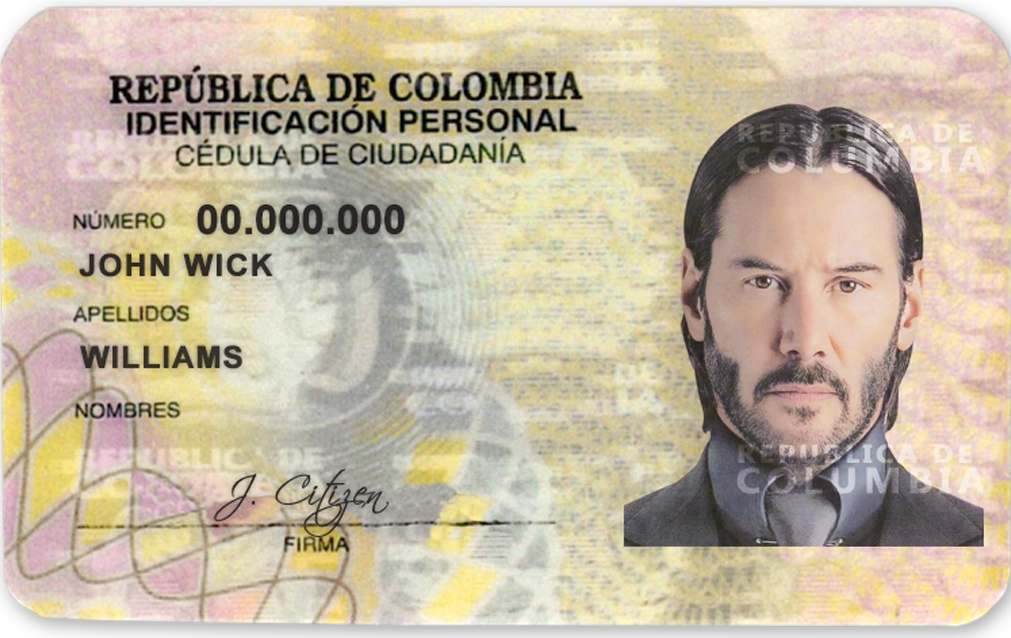 Colombia ID Card Editable PSD Template