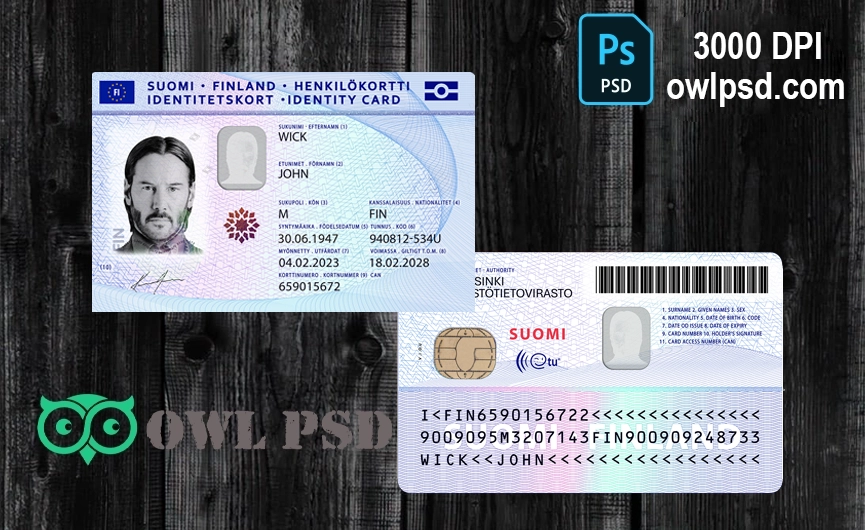 Finland Id Card Template 2021
