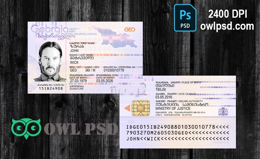 Georgia ID Card Template (Vector)