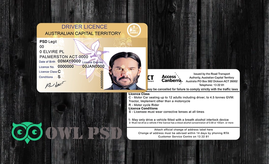 Australia Capital Territory Drivers License