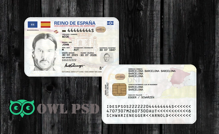 Spain ID Card Template 2021