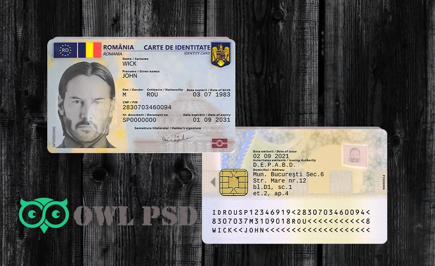 Romania ID Card Template 2021
